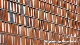  Presentation with abstract modern architecture - Amazing slide deck having facade-of-the-modern-office backdrop and a coral colored foreground