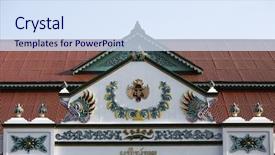  Presentation with barangay hall - Amazing presentation design having facade of the pagelaran hall backdrop and a sky blue colored foreground