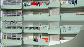  Presentation with house building - Colorful presentation enhanced with facade of the public house backdrop and a light gray colored foreground