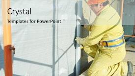  Presentation with facade - Cool new theme with plasterer builder at outdoor external backdrop and a sky blue colored foreground