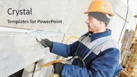  Presentation with joint - Beautiful slides featuring facade plasterer sealing joint backdrop and a light gray colored foreground