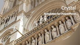  Presentation with notre dame paris france - Amazing presentation having facade saint statues unesco world backdrop and a coral colored foreground