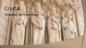  Presentation with notre dame paris france - Colorful presentation theme enhanced with facade saint statues unesco world backdrop and a  colored foreground