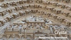  Presentation with notre dame de paris france - Presentation theme featuring facade saint statues unesco world background and a gray colored foreground