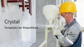  Presentation with work the word in your life - Slides consisting of facade work worker painting background and a light gray colored foreground