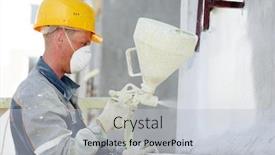  Presentation with facade - Beautiful theme featuring facade-work-worker-painting backdrop and a light gray colored foreground