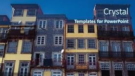  Presentation with historical buildings - PPT layouts featuring facades-of-buildings background and a ocean colored foreground