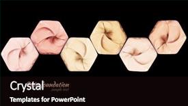  Presentation with black liquid - Presentation theme with face a smears of lipstick background and a black colored foreground