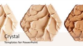  Presentation with foundation - Presentation design having face a smears of lipstick background and a lemonade colored foreground