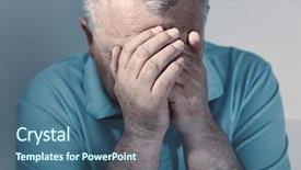  Presentation with cool - PPT theme consisting of face against white wall - depression background and a ocean colored foreground