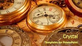  Presentation with vintage antique pocket watch vintage - Theme having face aging - vintage antique pocket watch background and a tawny brown colored foreground