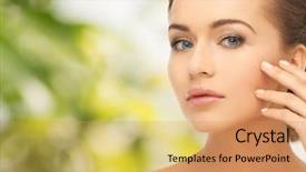  Presentation with health - Presentation design featuring face and hands of beautiful background and a coral colored foreground
