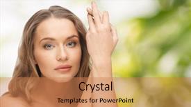  Presentation with skin care - Presentation theme having face and hands over green background and a coral colored foreground