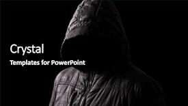  Presentation with mystery crime - Slide deck consisting of face and identity hidden background and a black colored foreground