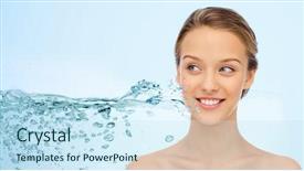  Presentation with bridge over troubled water - Slide deck featuring face and shoulders over water background and a sky blue colored foreground