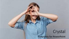  Presentation with heart - Presentation design featuring face and showing heart background and a light blue colored foreground