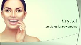  Presentation with teeth whitening - PPT theme featuring face and smiling teeth whitening background and a cream colored foreground