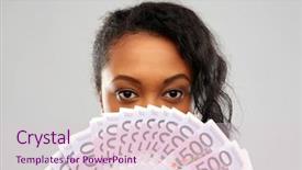  Presentation with african people - Slide deck consisting of face behind fan of euro background and a lemonade colored foreground