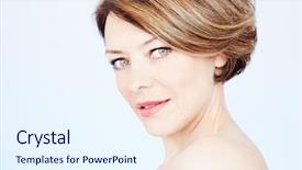  Presentation with beauty makeup - Amazing slide set having face close up of beautiful backdrop and a sky blue colored foreground