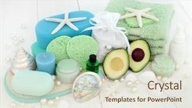  Presentation with sponges - Colorful presentation theme enhanced with face cloths aromatherapy essential oil backdrop and a lemonade colored foreground