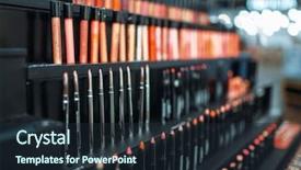  Presentation with beauty-cosmetic - Audience pleasing slide deck consisting of face cosmetic collection for make backdrop and a wine colored foreground