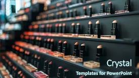  Presentation with beauty shop - Colorful slide deck enhanced with face cosmetic lipstick collection backdrop and a  colored foreground