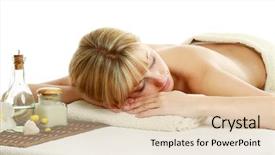  Presentation with nanotechnology in cancer treatment - Cool new slide set with face cream flower - beautiful woman enjoying spa treatment backdrop and a lemonade colored foreground