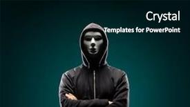 Presentation with hacker white - PPT layouts consisting of face data thief internet fraud background and a black colored foreground
