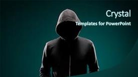  Presentation with fraud - PPT layouts featuring face data thief internet fraud background and a navy blue colored foreground