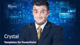  Presentation with computer vision - Amazing slide set having face detection and recognition computer backdrop and a navy blue colored foreground