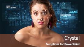  Presentation with computer vision - Presentation featuring face detection and recognition computer background and a red colored foreground