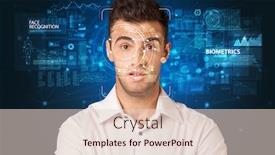  Presentation with computer vision - Presentation design having face detection and recognition computer vision and artificial intelligence concept background and a lemonade colored foreground