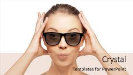  Presentation with black people - Slide set with face expressions and people concept background and a coral colored foreground