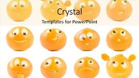  Presentation with collection agency - Amazing presentation theme having face food - funny clementines collection backdrop and a blonde colored foreground