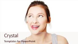  Presentation with teen girl - Cool new slides with face food - portrait of teen girl licking backdrop and a lemonade colored foreground