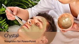  Presentation with massage therapy - Colorful slide set enhanced with face girl on with therapy backdrop and a coral colored foreground