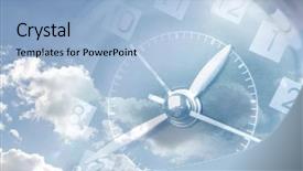  Presentation with clock face - Cool new slides with face in blue sky time backdrop and a  colored foreground