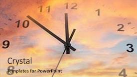 Presentation with clock face - Beautiful presentation featuring face in bright sky time backdrop and a  colored foreground