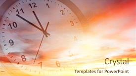  Presentation with clock face - Slides featuring face in bright sky time background and a cream colored foreground