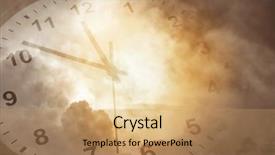  Presentation with clock face - Audience pleasing slide deck consisting of face in bright sky time backdrop and a coral colored foreground