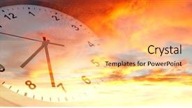  Presentation with clock face - Presentation design having face in bright sky time background and a lemonade colored foreground