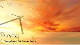  Presentation with clock face - PPT layouts consisting of face in bright sky time background and a yellow colored foreground