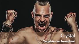  Presentation with punk - Colorful PPT theme enhanced with face in the blood backdrop and a tawny brown colored foreground