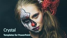  Presentation with doll - Amazing slide set having face is dead a woman backdrop and a wine colored foreground