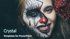  Presentation with doll - PPT layouts with face is dead a woman background and a tawny brown colored foreground