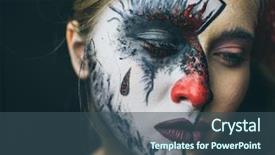  Presentation with doll - Audience pleasing PPT layouts consisting of face is dead a woman backdrop and a ocean colored foreground