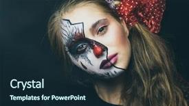  Presentation with doll - Theme enhanced with face is dead a woman background and a wine colored foreground