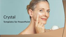  Presentation with aging skin - Amazing presentation theme having face isolated on light blue backdrop and a light blue colored foreground