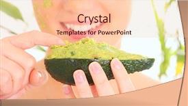  Presentation with beautiful young woman getting face - Theme featuring face mask - picture of a young beautiful background and a lemonade colored foreground