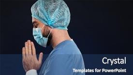  Presentation with face mask - PPT layouts consisting of face mask and sterile hat background and a ocean colored foreground